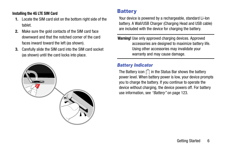 Battery | Samsung SM-P905VZKAVZW User Manual | Page 12 / 158