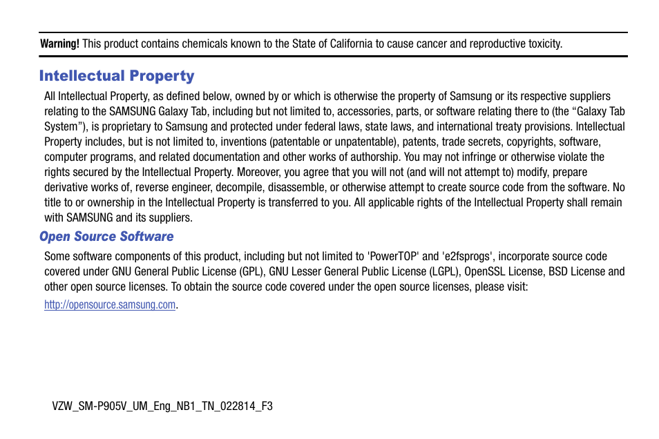 Samsung SM-P905VZKAVZW User Manual | Page 3 / 158