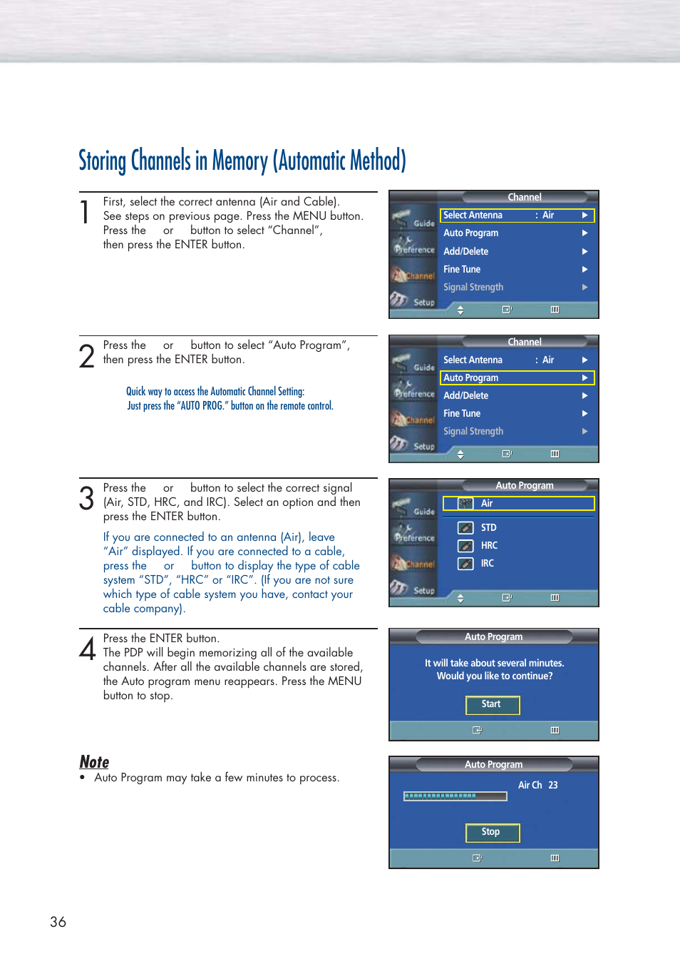 Samsung HPP5091X-XAA User Manual | Page 36 / 84