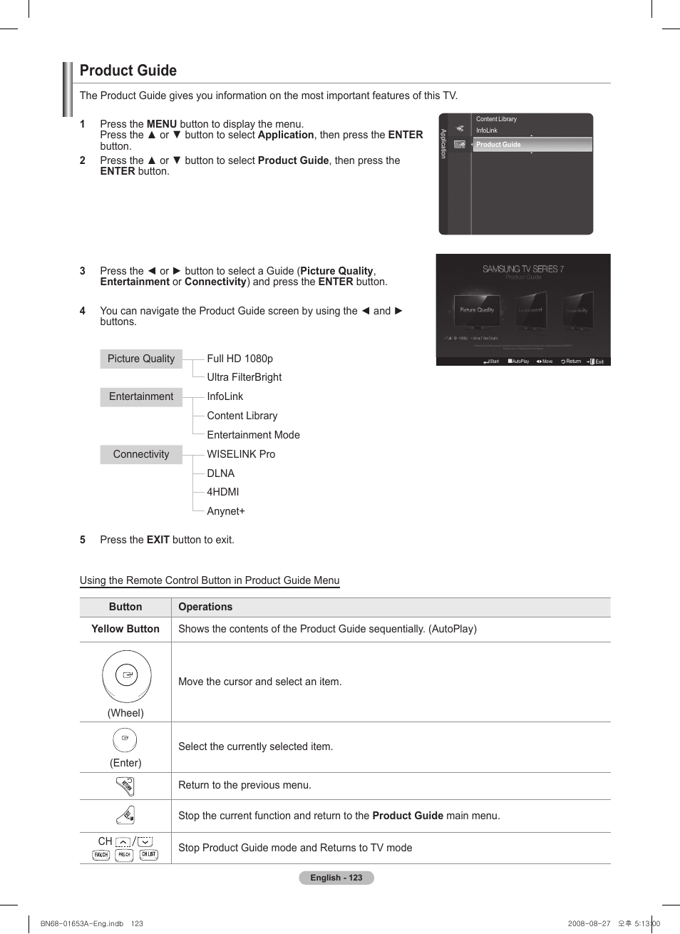 Product guide | Samsung PN63A760T1FXZA User Manual | Page 123 / 282