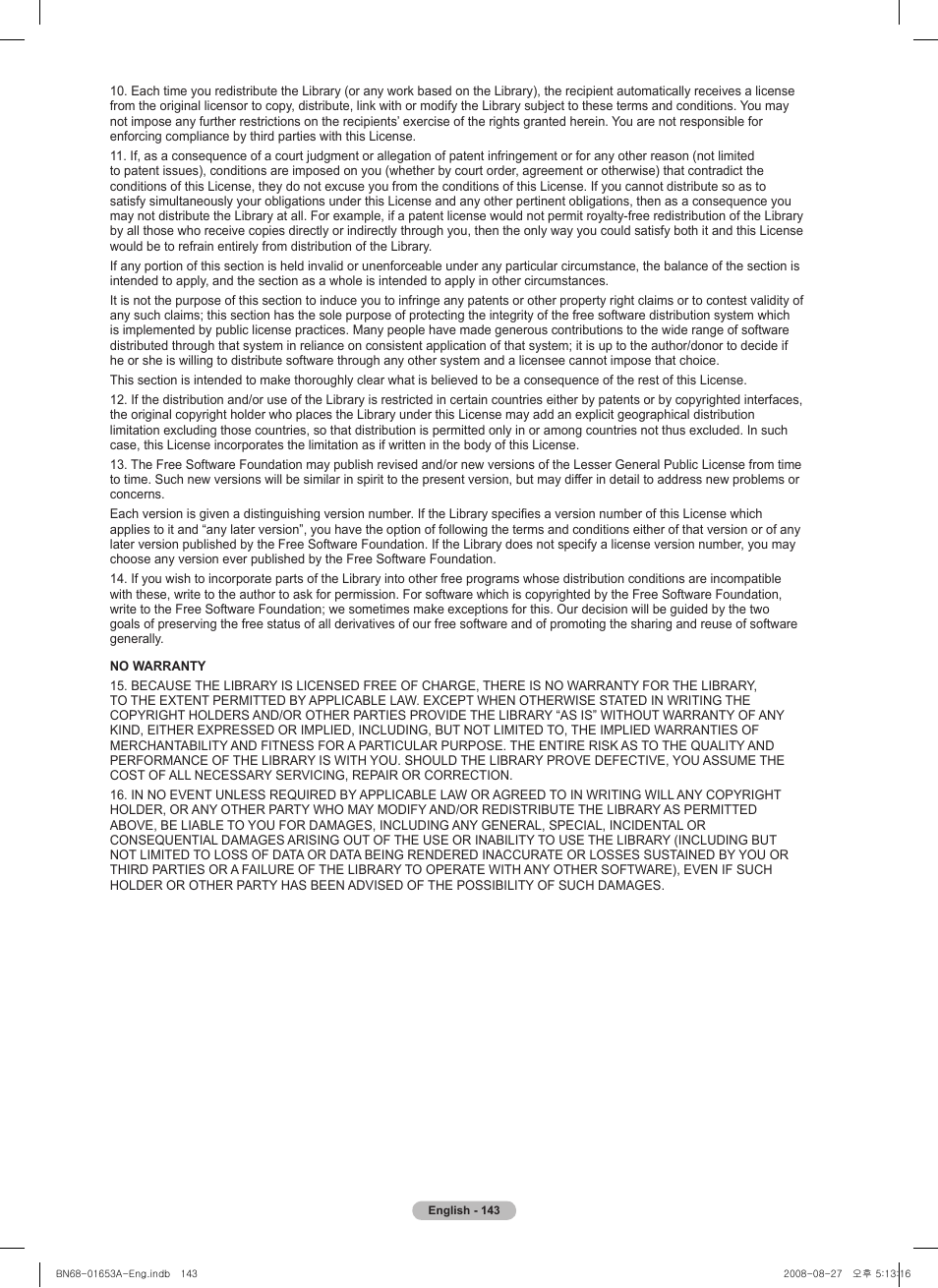 Samsung PN63A760T1FXZA User Manual | Page 143 / 282