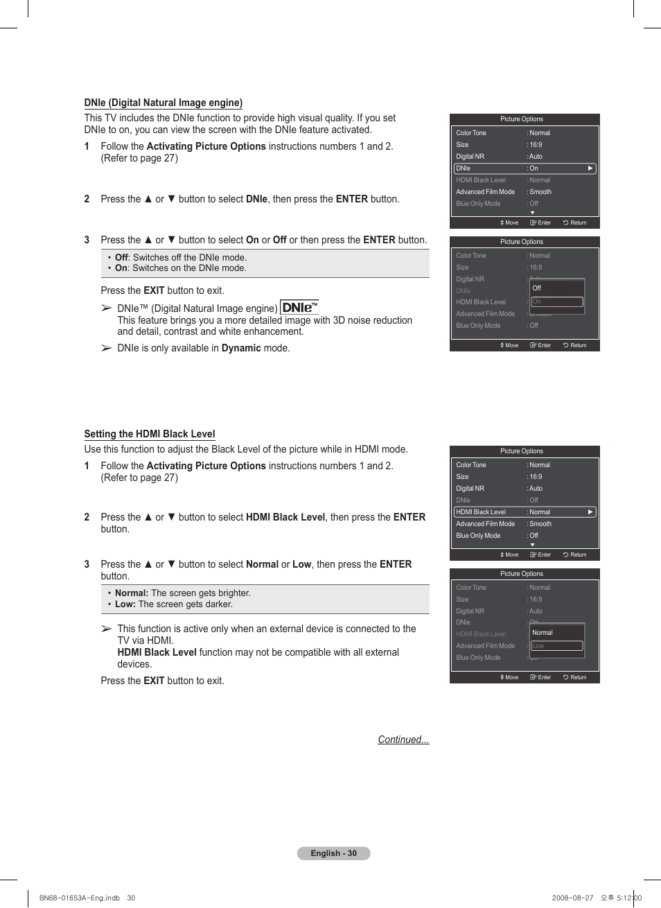 Press the exit button to exit | Samsung PN63A760T1FXZA User Manual | Page 30 / 282