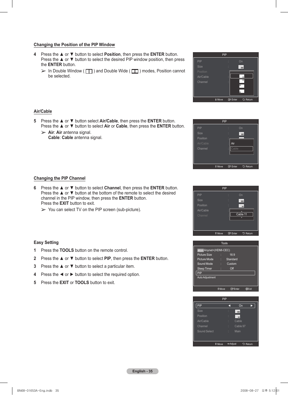 Samsung PN63A760T1FXZA User Manual | Page 35 / 282