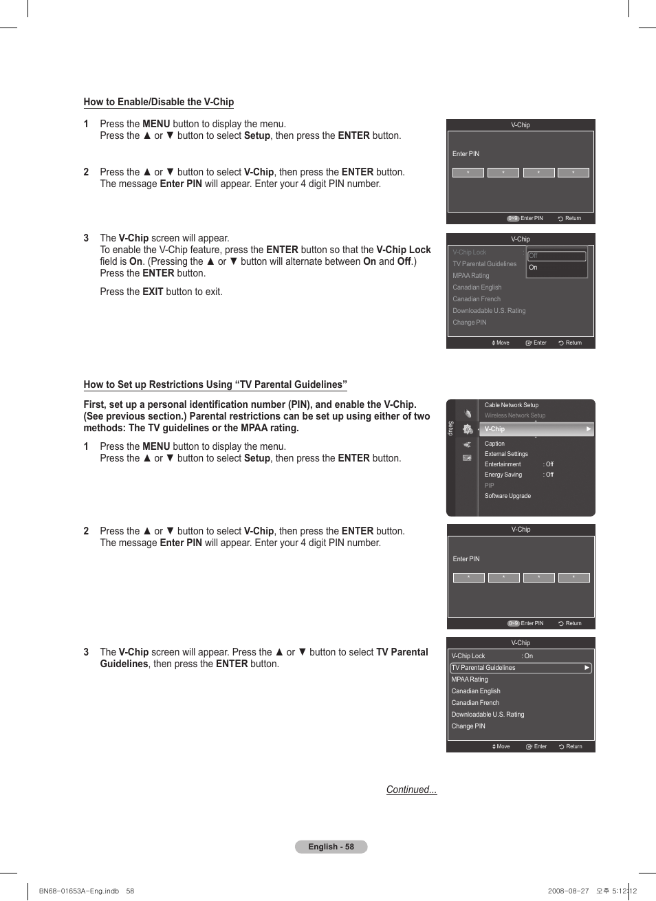 Samsung PN63A760T1FXZA User Manual | Page 58 / 282