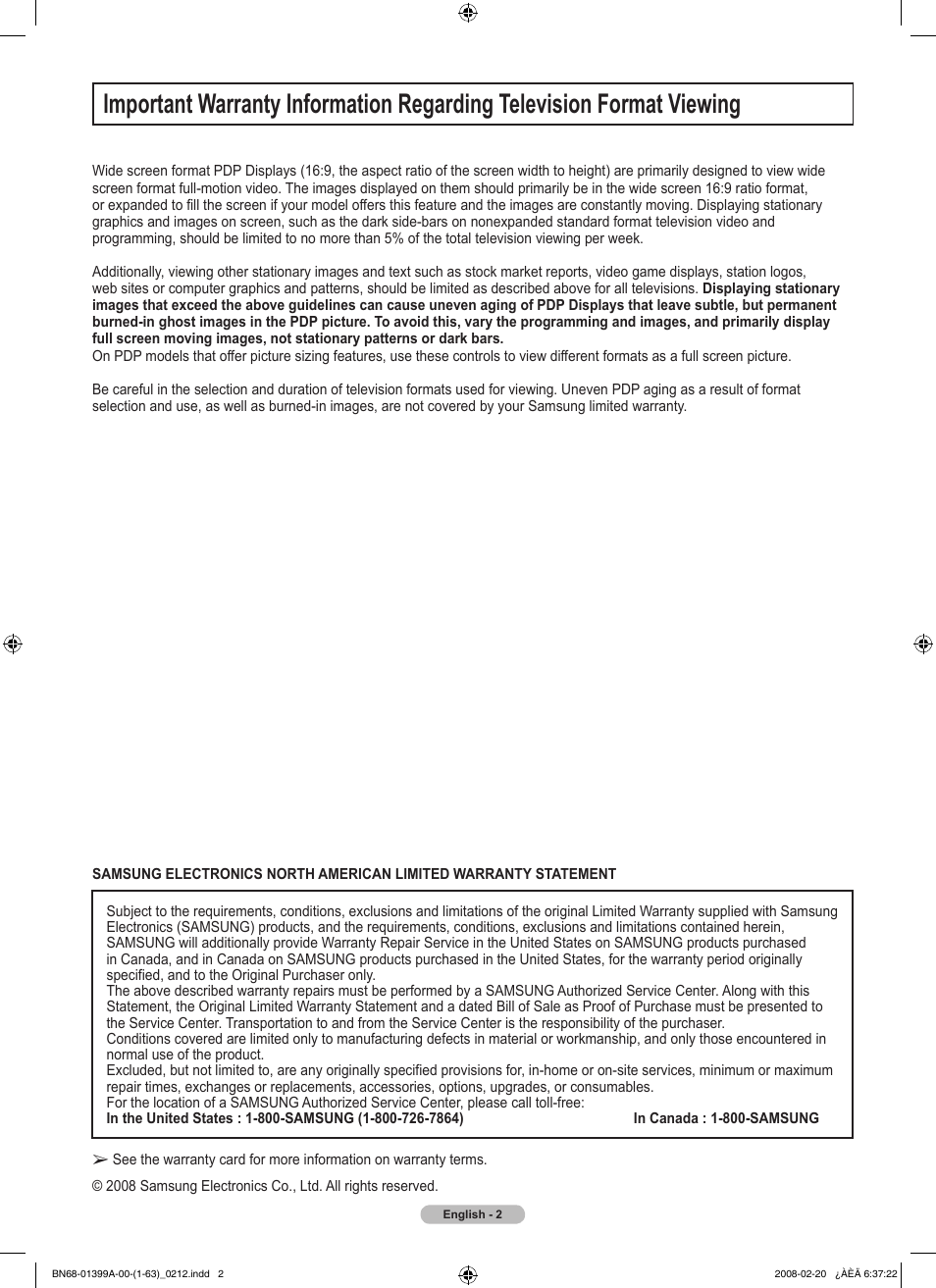 Samsung PN42A450P1DXZA User Manual | Page 2 / 75