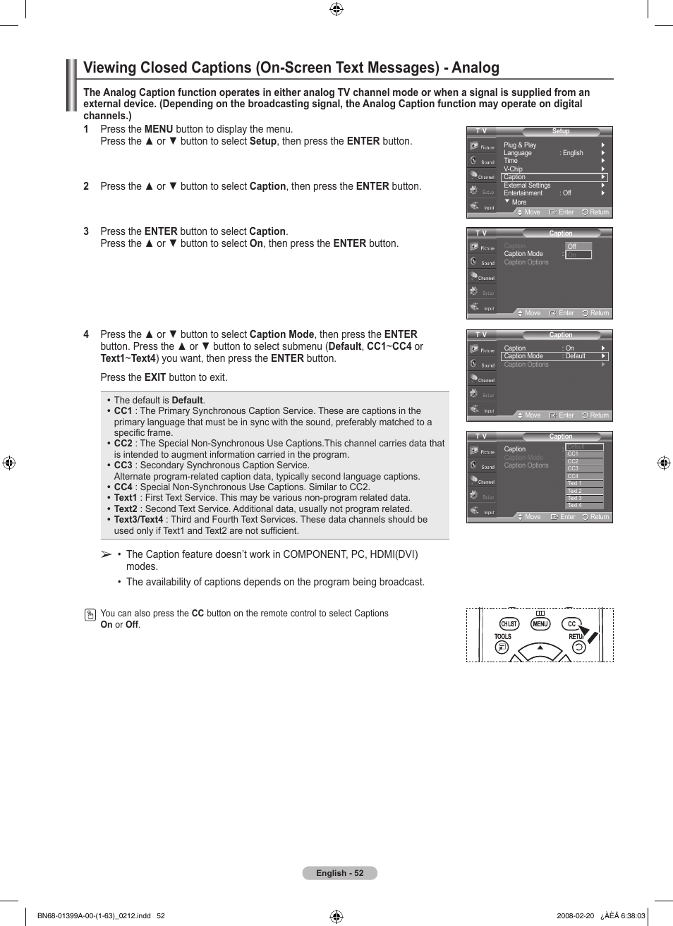 Samsung PN42A450P1DXZA User Manual | Page 52 / 75