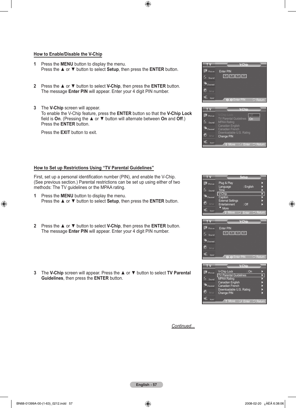 Samsung PN42A450P1DXZA User Manual | Page 57 / 75