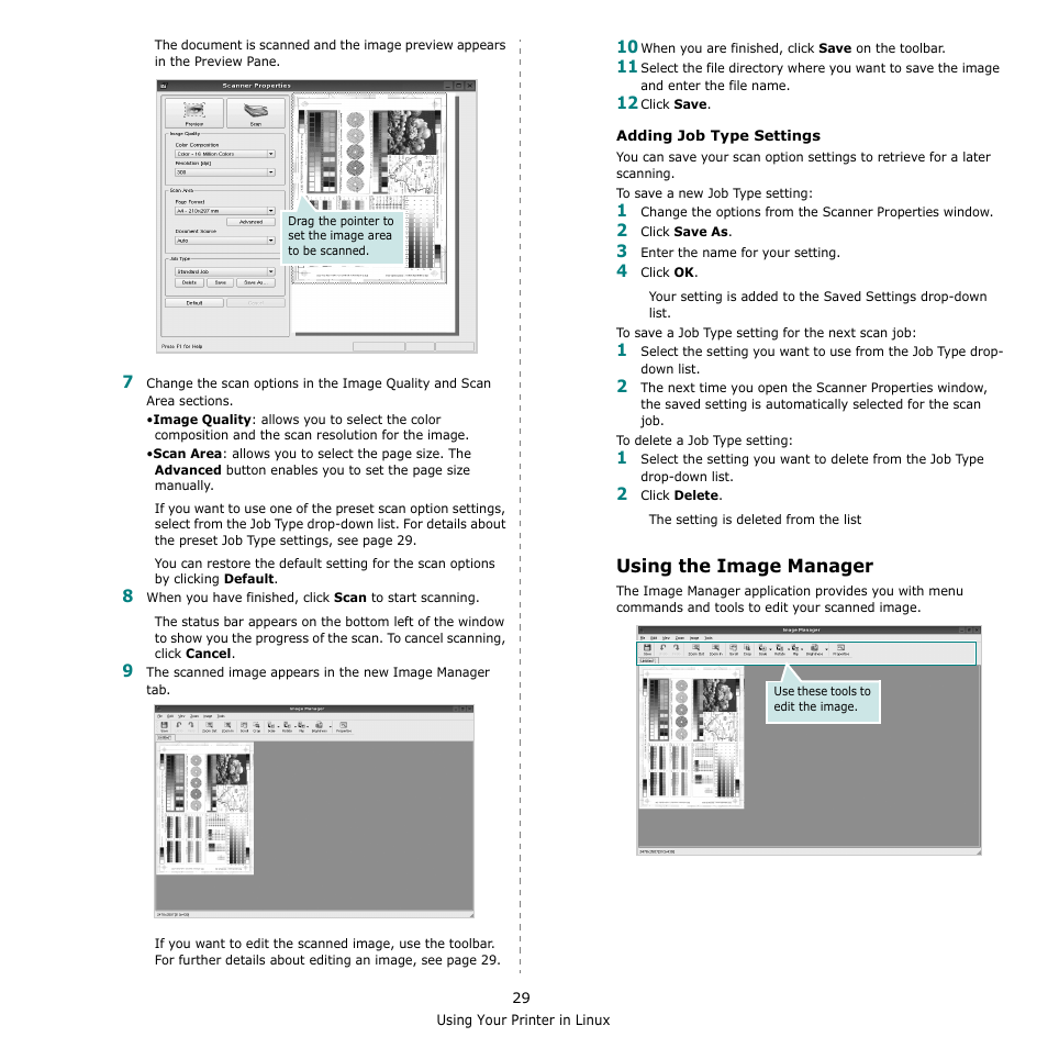 Using the image manager | Samsung SCX-4500-XAA User Manual | Page 86 / 94