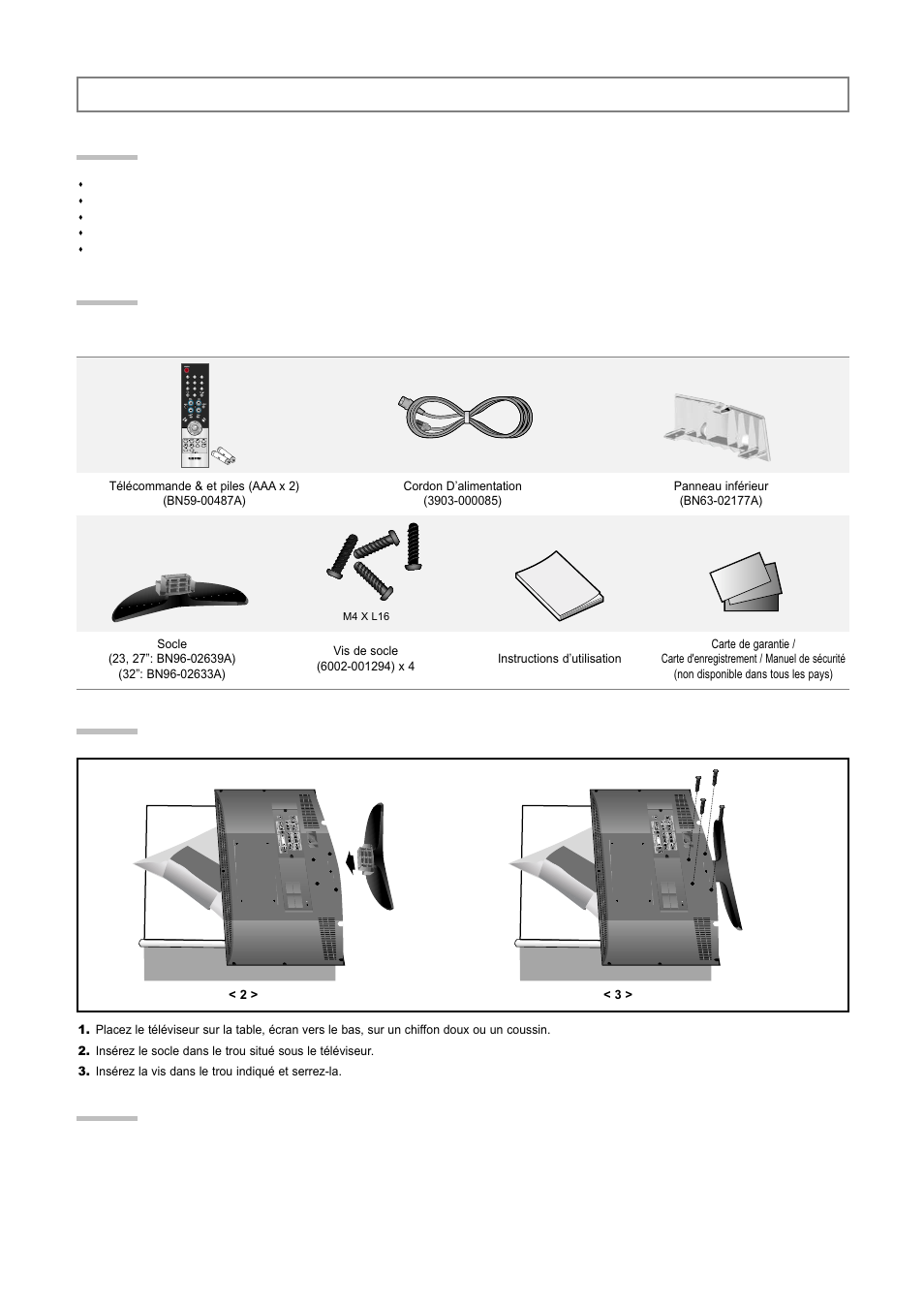 Informations generales | Samsung LNR3255WX-XAA User Manual | Page 24 / 62