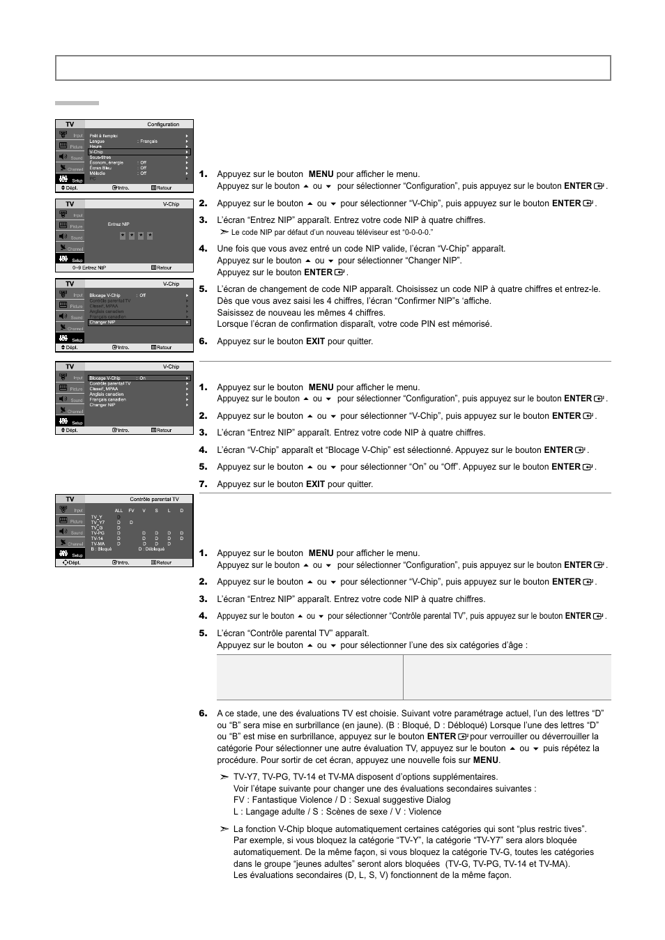 Description des fonctions, Utilisation de la fonction puce v | Samsung LNR3255WX-XAA User Manual | Page 36 / 62