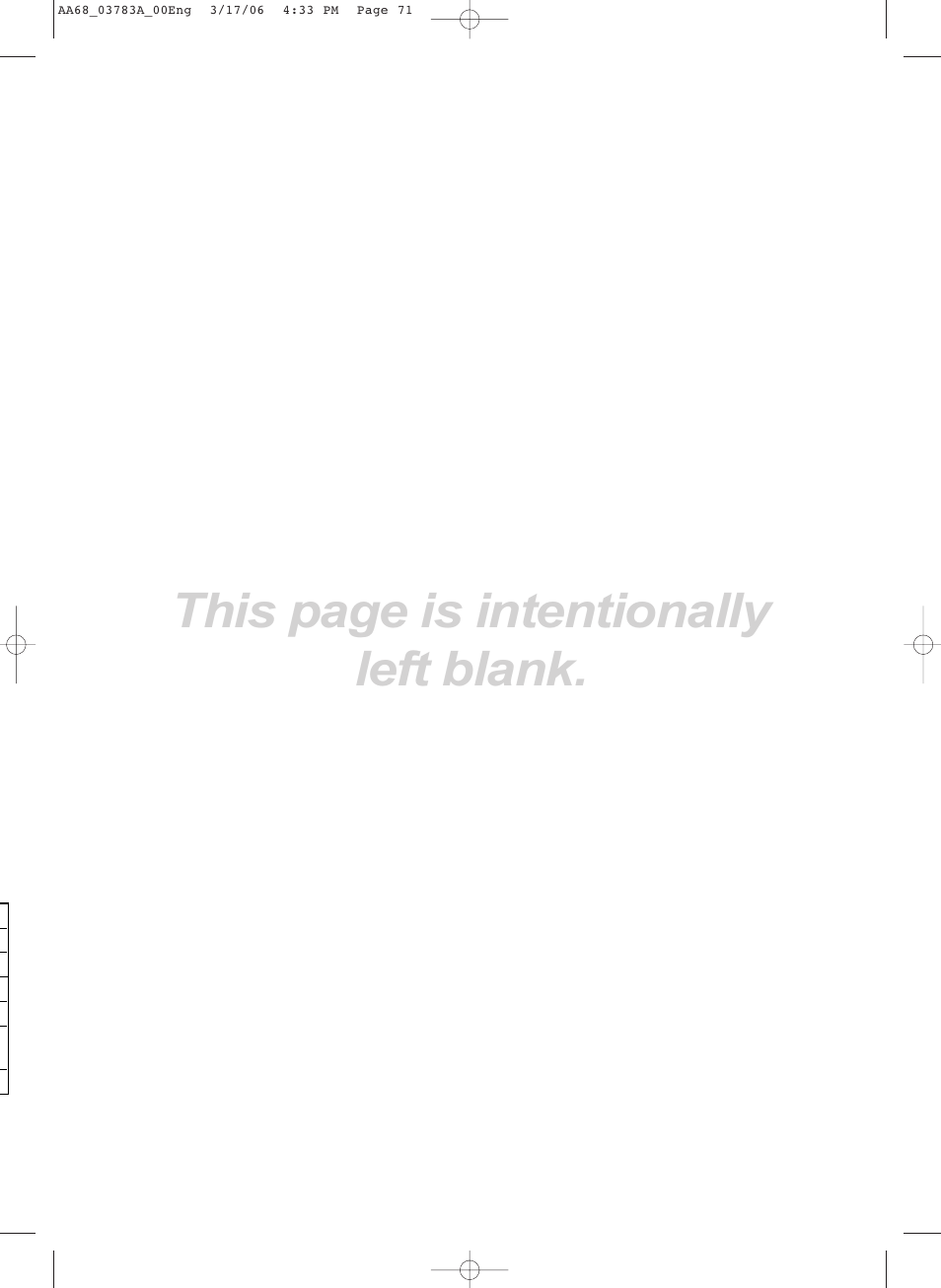 This page is intentionally left blank | Samsung TXS2783X-XAA User Manual | Page 71 / 72