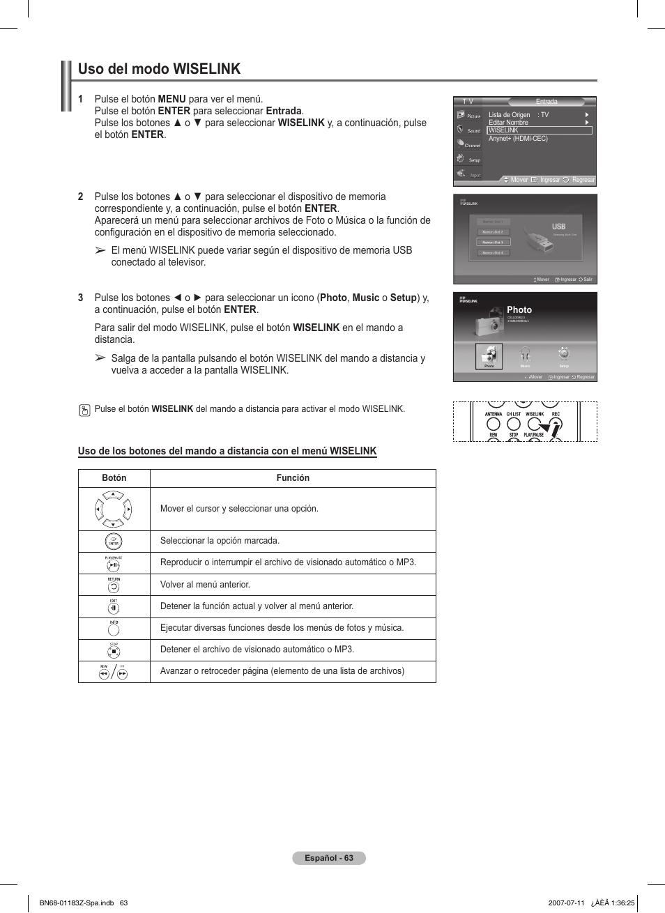Uso del modo wiselink | Samsung FPT5884X-XAA User Manual | Page 229 / 250