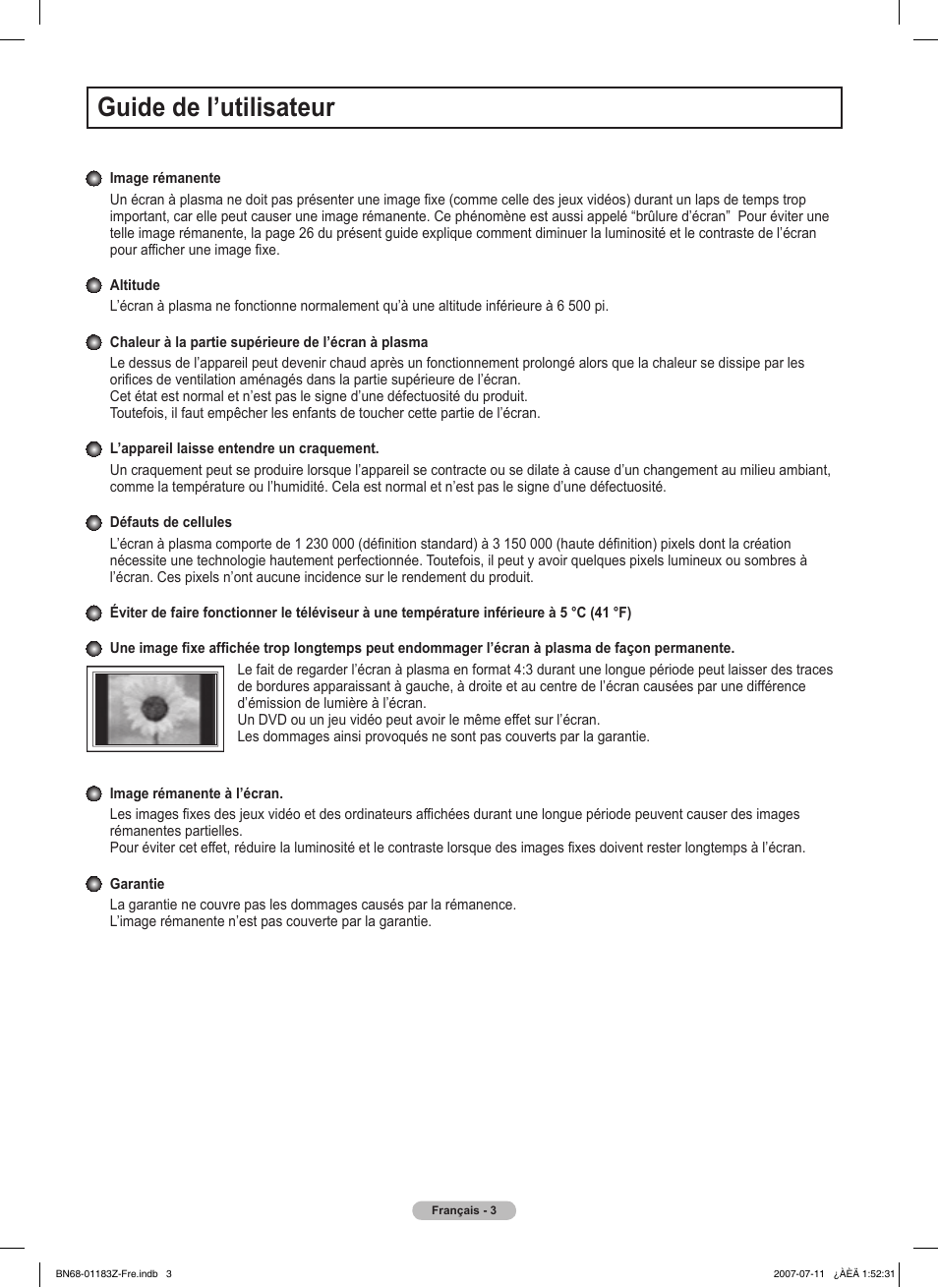 Guide de l’utilisateur | Samsung FPT5884X-XAA User Manual | Page 87 / 250
