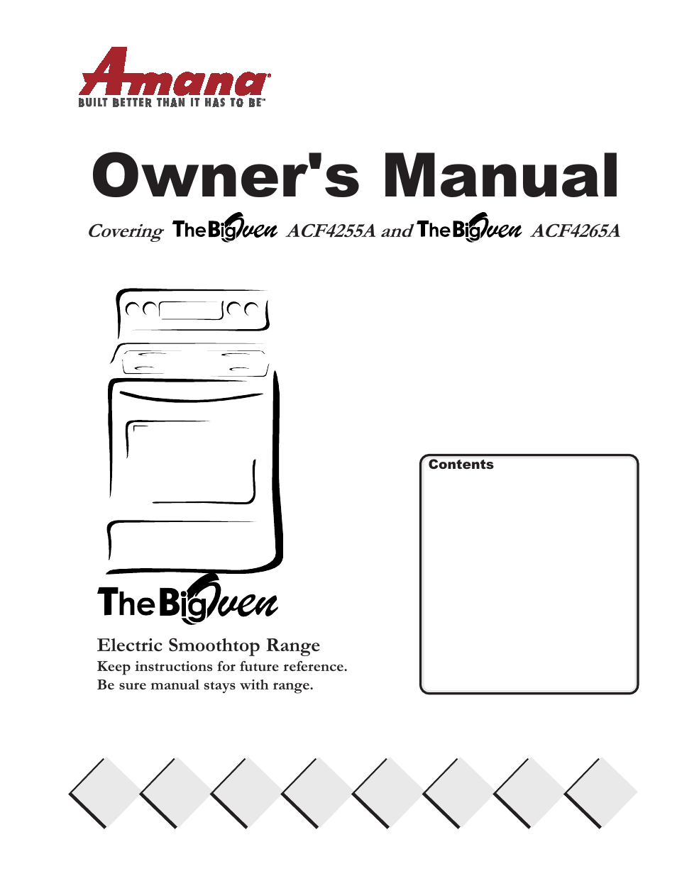 Amana Electric Smoothtop Range ACF4255A User Manual | 32 pages