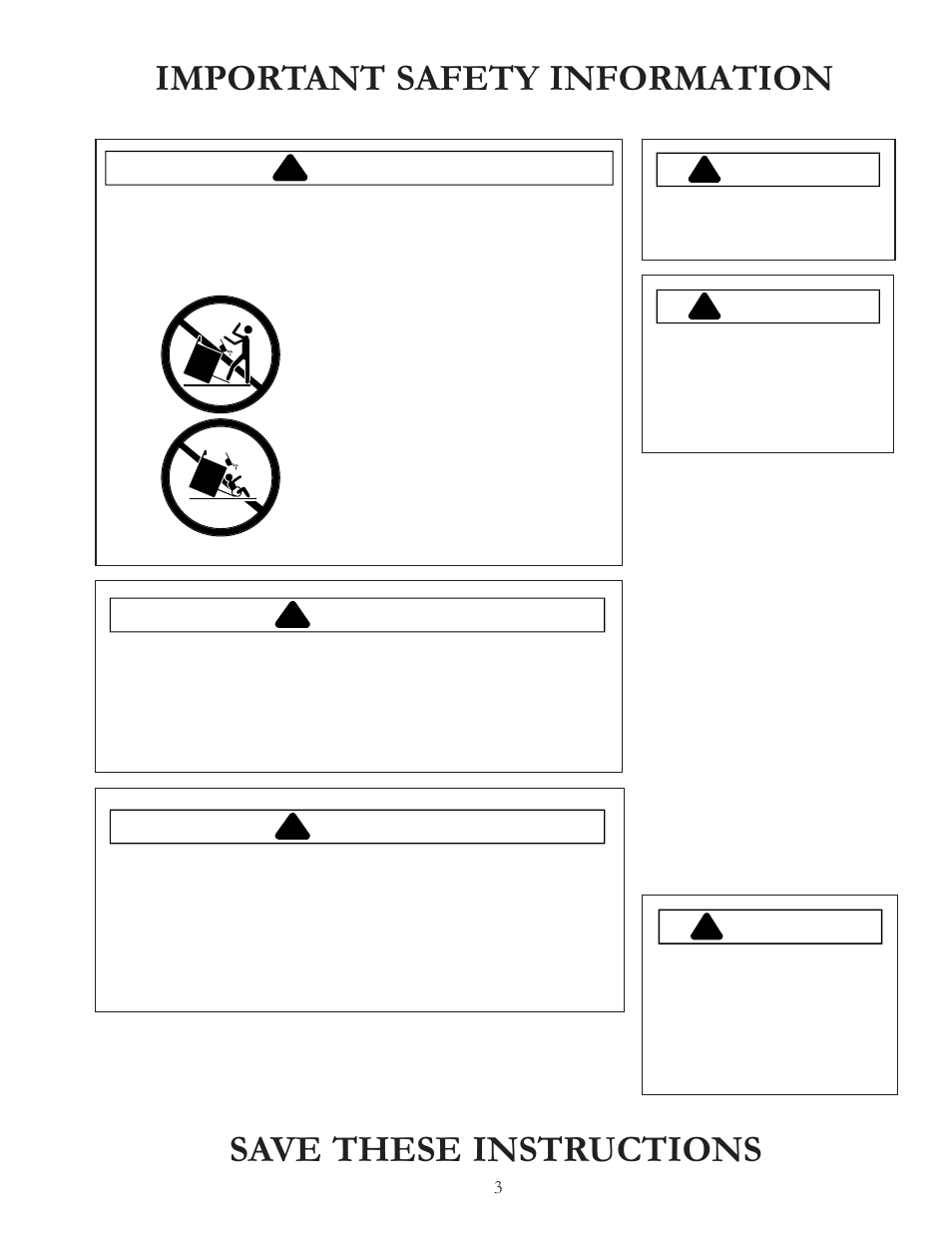 Warning, Caution | Amana Electric Smoothtop Range ACF4255A User Manual | Page 3 / 32