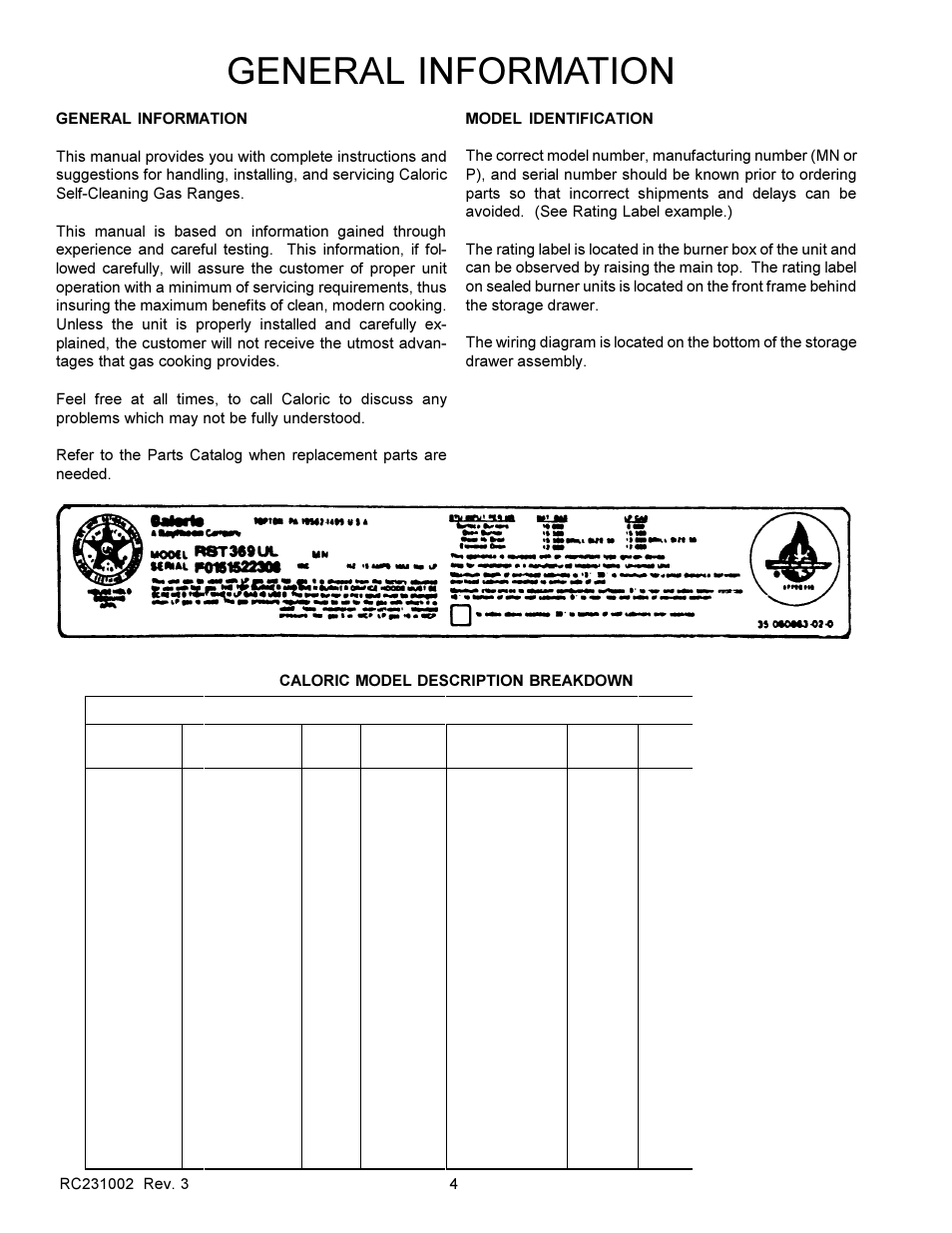 General information | Amana RSS User Manual | Page 5 / 124