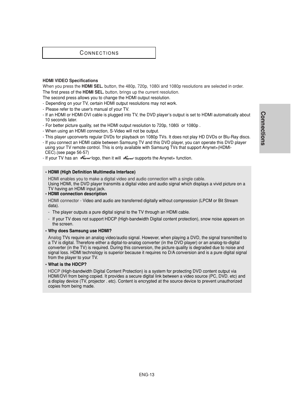 Connections c | Samsung DVD-1080P7-XAA User Manual | Page 13 / 65
