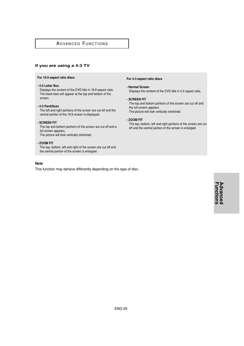 Advanced functions a | Samsung DVD-1080P7-XAA User Manual | Page 29 / 65
