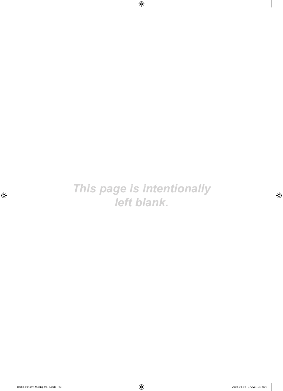 This page is intentionally left blank | Samsung LN52A610A3RXZP User Manual | Page 65 / 129