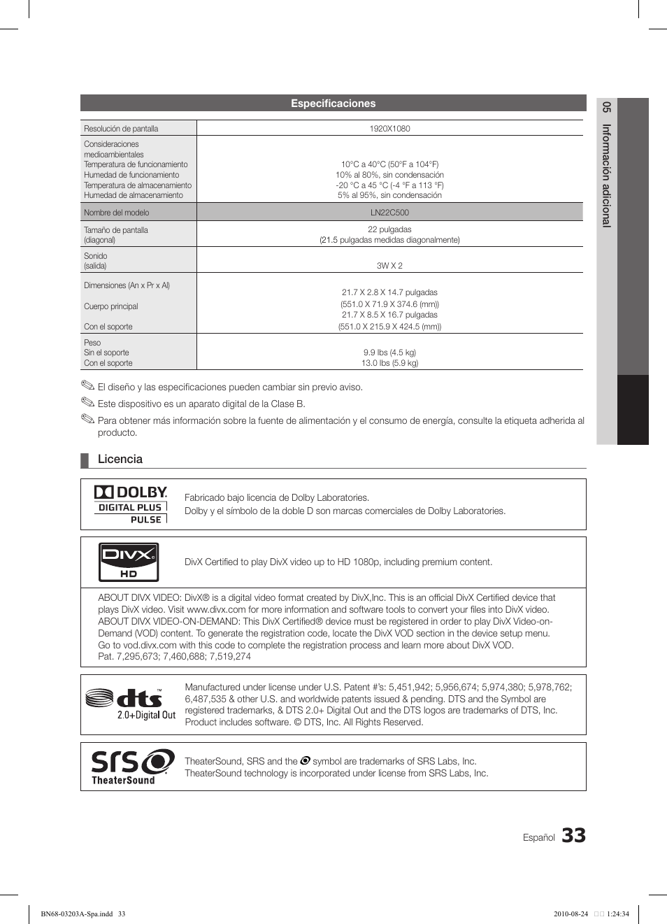 Samsung LN22C500B2FXZA User Manual | Page 67 / 105