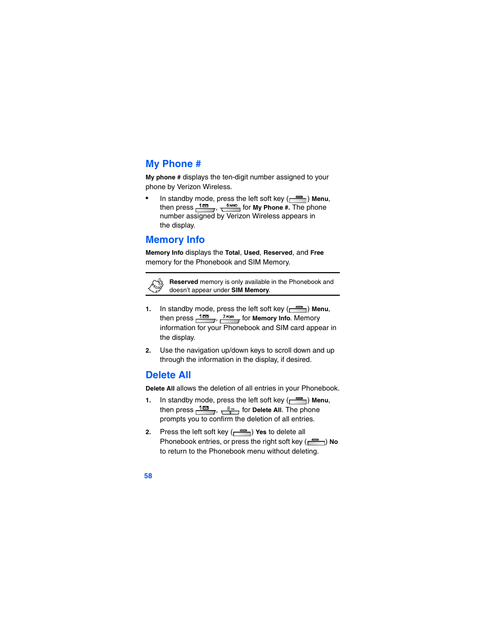 My phone, Memory info, Delete all | Samsung SCH-A790ZKVXAR User Manual | Page 66 / 198