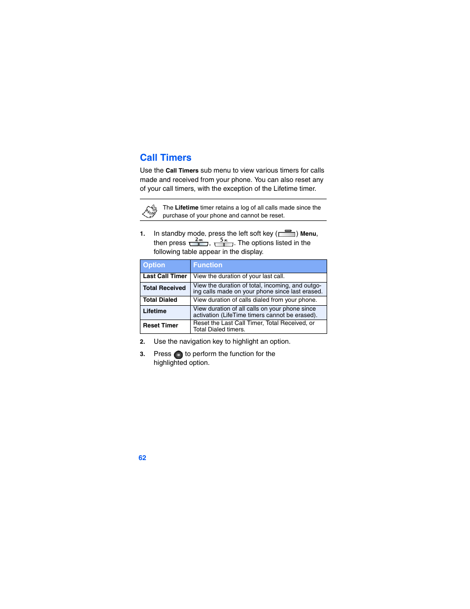 Call timers | Samsung SCH-A790ZKVXAR User Manual | Page 70 / 198