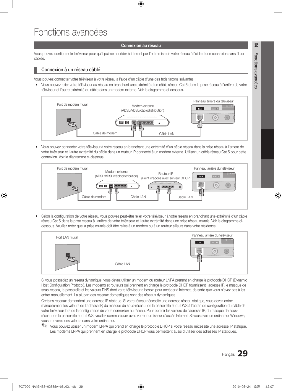 Fonctions avancées | Samsung PN63C7000YFXZA User Manual | Page 161 / 198