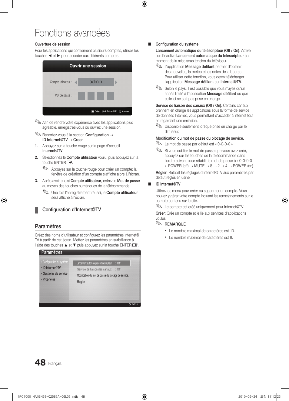 Fonctions avancées | Samsung PN63C7000YFXZA User Manual | Page 180 / 198