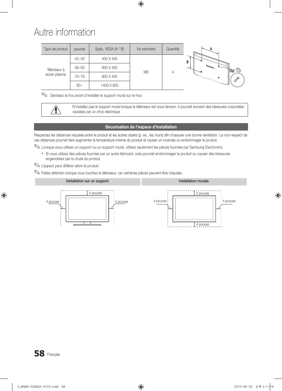 Autre information | Samsung PN63C7000YFXZA User Manual | Page 190 / 198