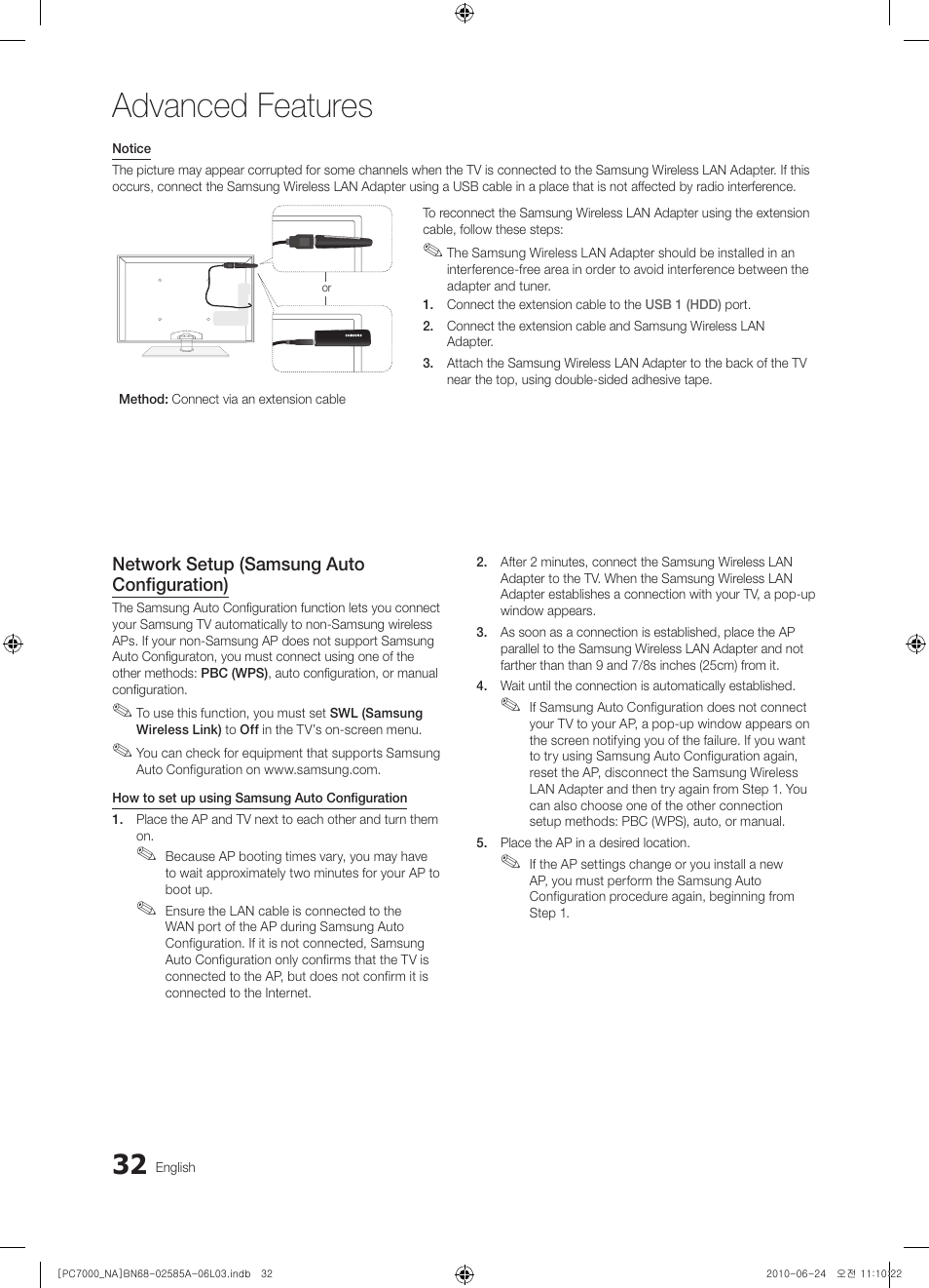 Advanced features | Samsung PN63C7000YFXZA User Manual | Page 32 / 198
