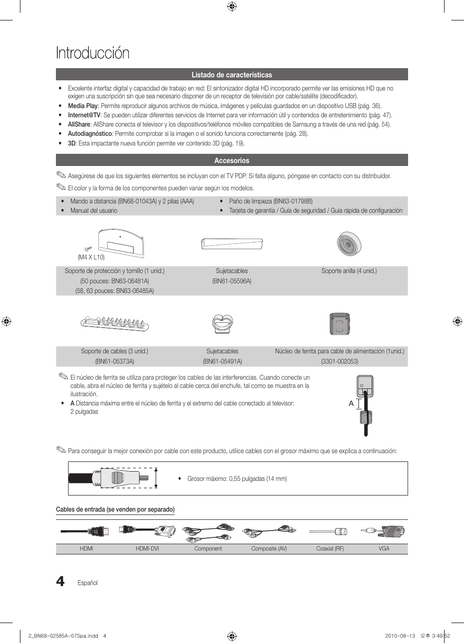 Introducción | Samsung PN63C7000YFXZA User Manual | Page 70 / 198
