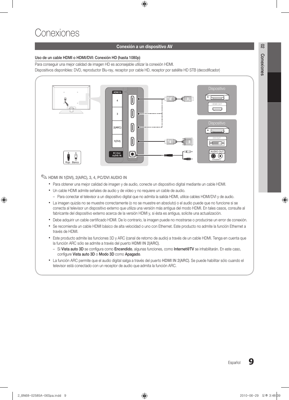 Conexiones | Samsung PN63C7000YFXZA User Manual | Page 75 / 198
