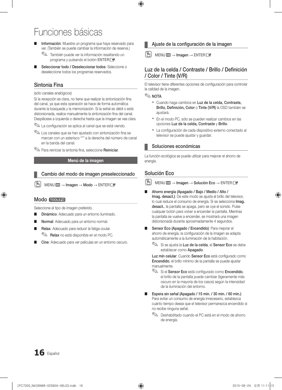Funciones básicas | Samsung PN63C7000YFXZA User Manual | Page 82 / 198