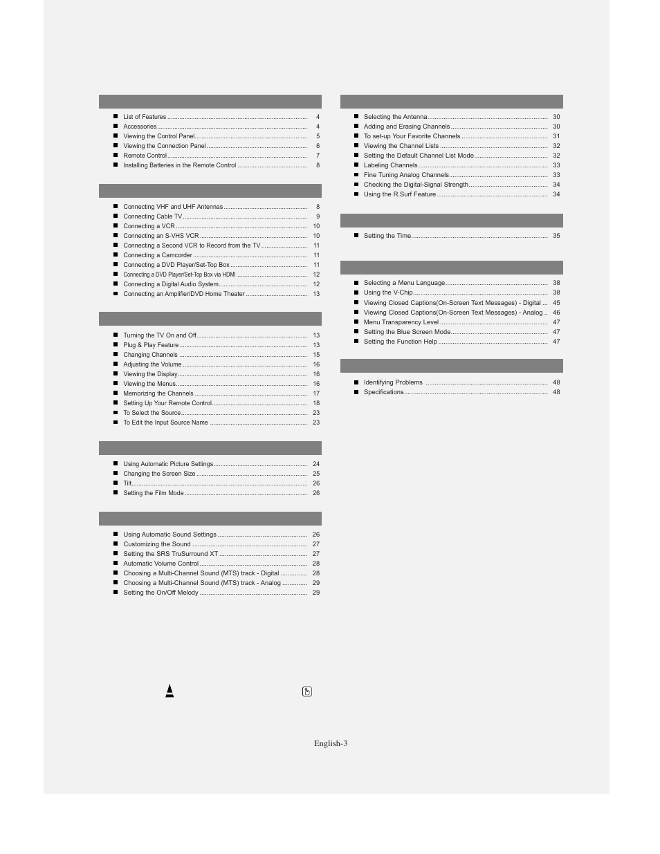 Samsung TXS3079WHX-XAA User Manual | Page 3 / 52