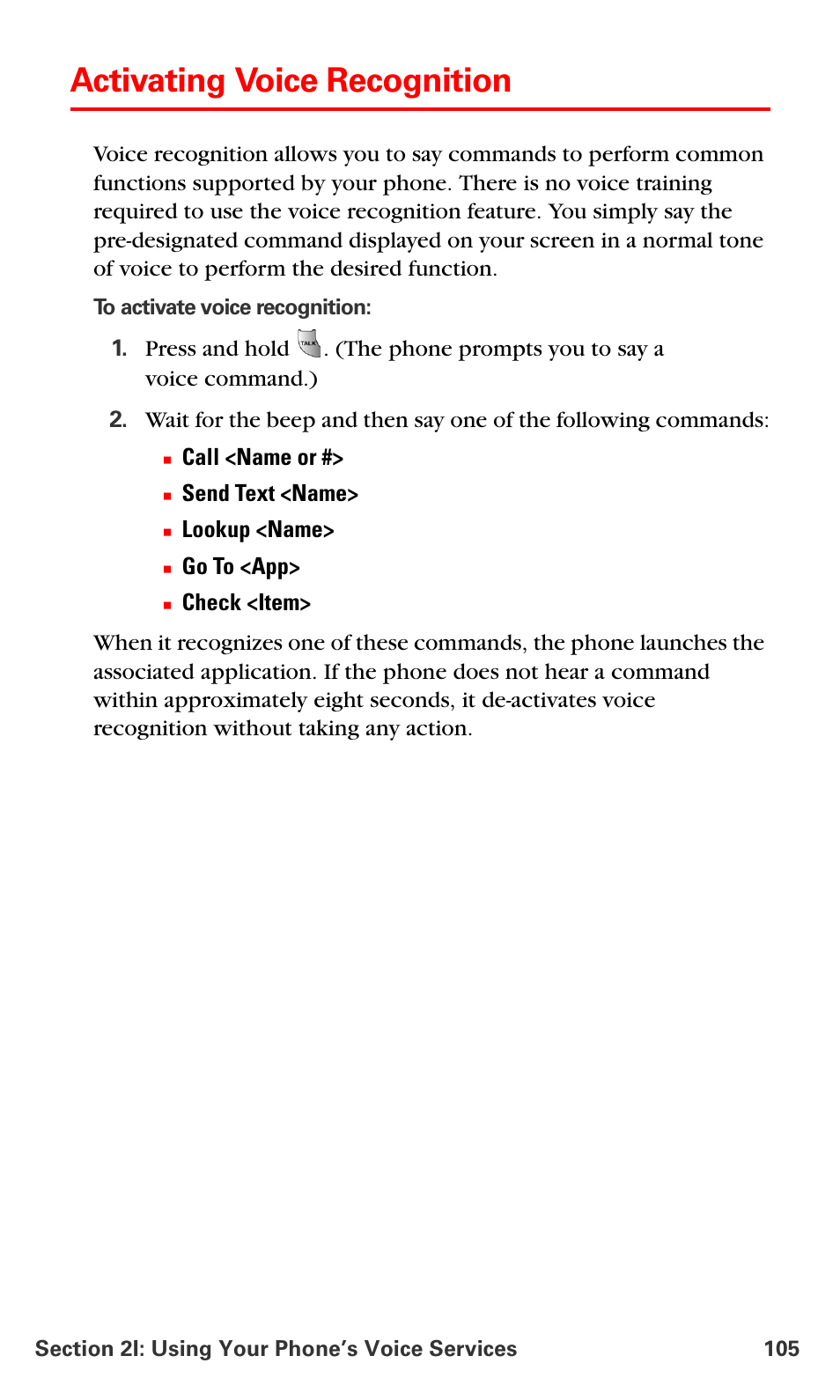 Activating voice recognition | Samsung SPH-A700BSSXAR User Manual | Page 113 / 222