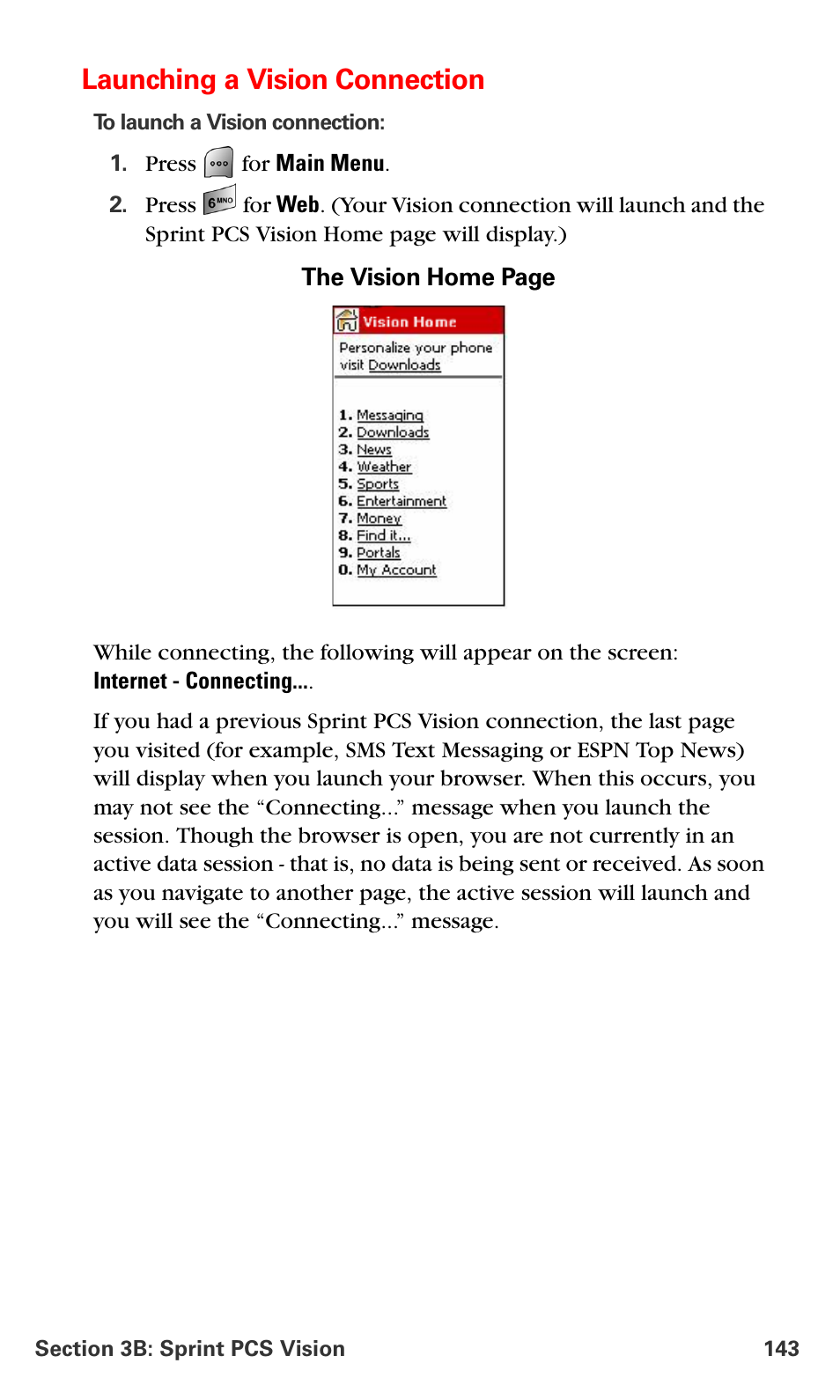 Launching a vision connection | Samsung SPH-A700BSSXAR User Manual | Page 151 / 222