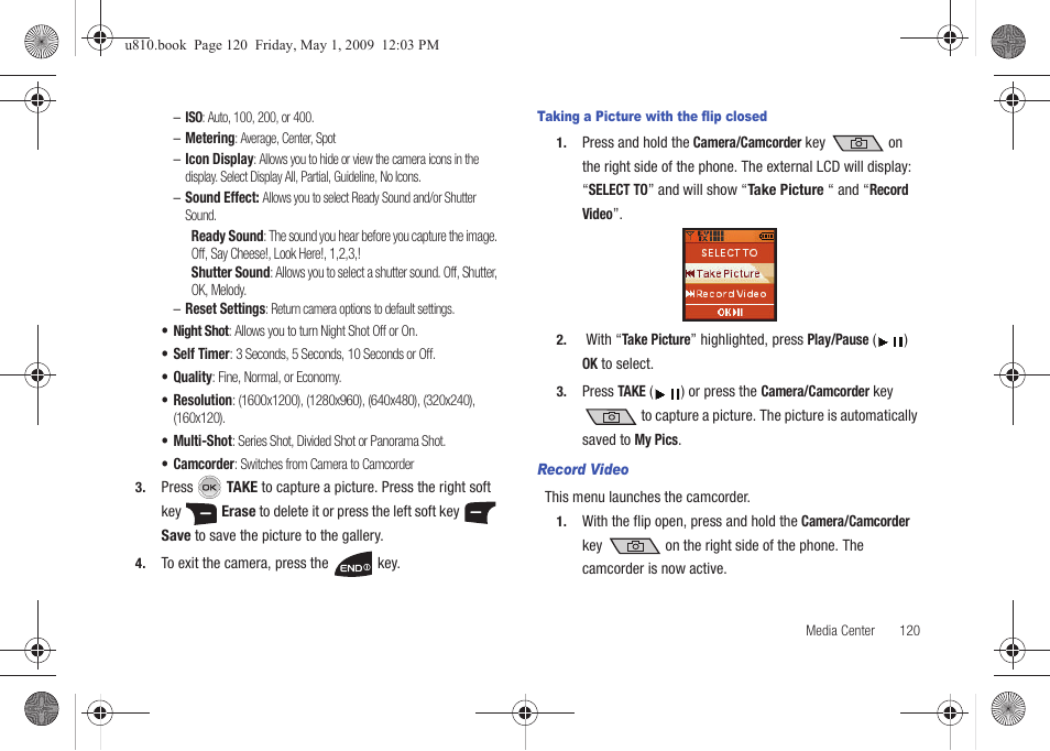 Record video | Samsung SCH-U810GNAVZW User Manual | Page 123 / 169