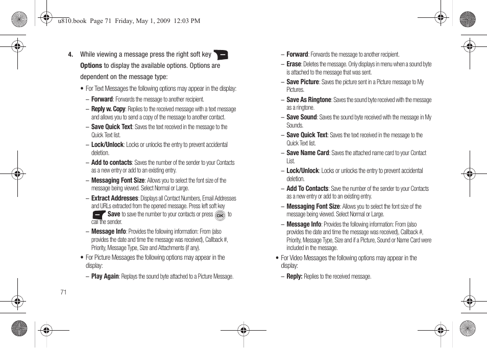 Samsung SCH-U810GNAVZW User Manual | Page 74 / 169