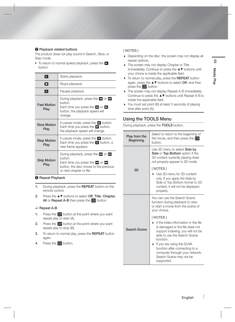 Using the tools menu | Samsung HT-F9730W-ZA User Manual | Page 33 / 61