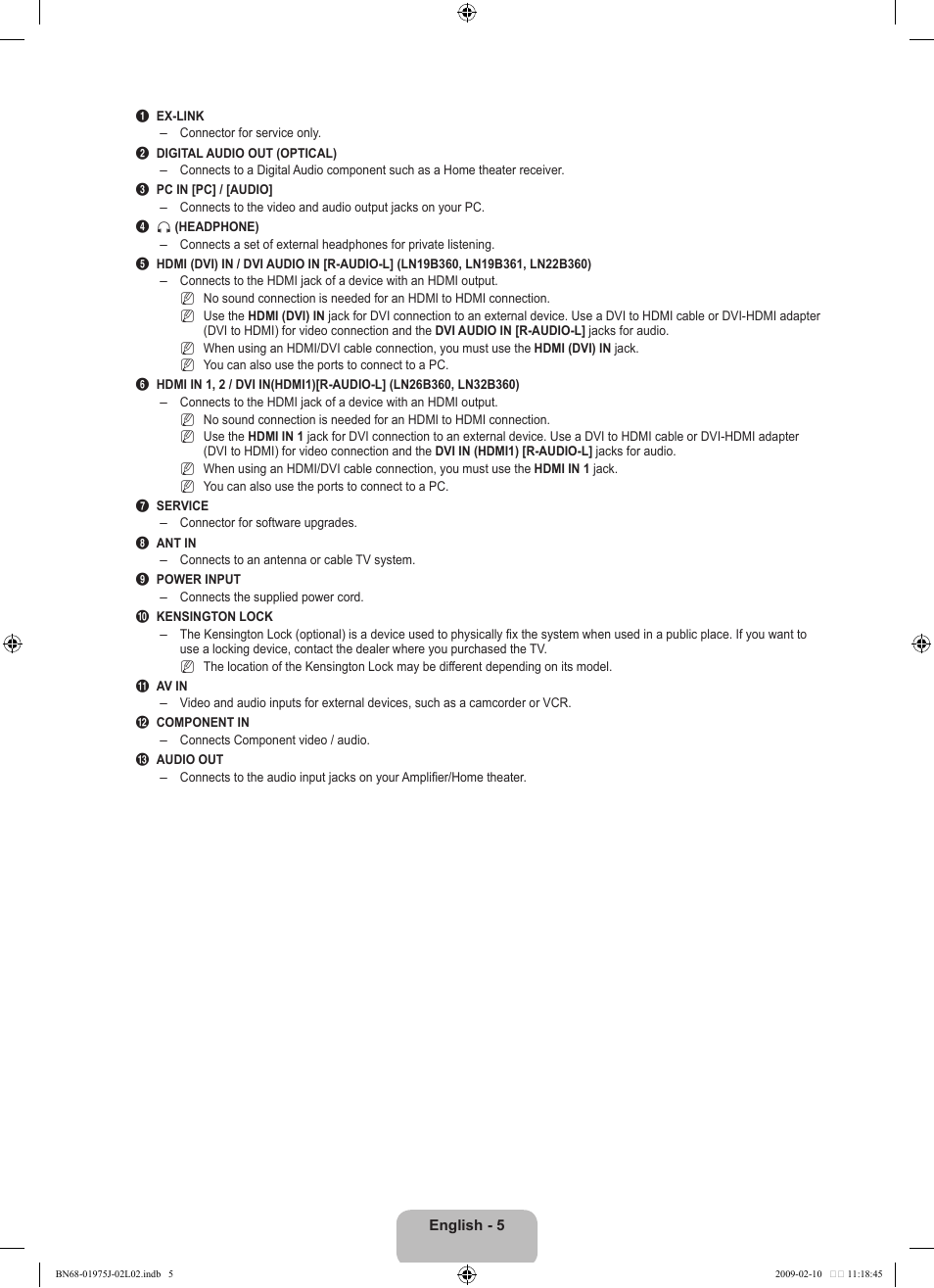 Samsung LN19B361C5DXZA User Manual | Page 7 / 93