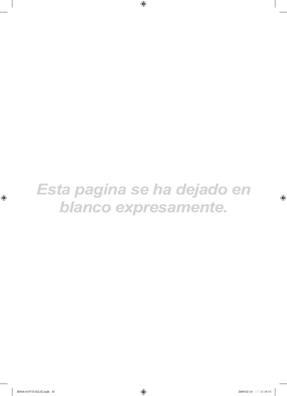 Esta pagina se ha dejado en blanco expresamente | Samsung LN19B361C5DXZA User Manual | Page 93 / 93