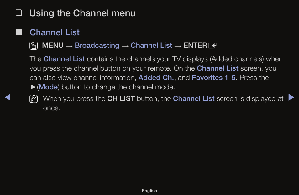 Using the channel menu, Channel list o | Samsung UN55F6100AFXZA User Manual | Page 6 / 130