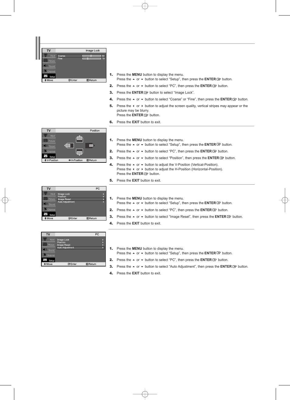 Setting up the tv with your pc | Samsung LNS2338WX-XAA User Manual | Page 26 / 77