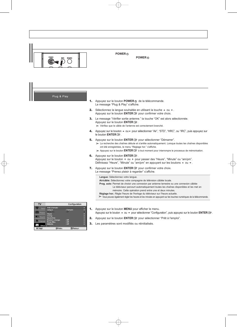 Fonctionnement, Mise en marche et arrêt de la télévision, Fonction prêt à l’emploi | Samsung LNS2338WX-XAA User Manual | Page 38 / 77