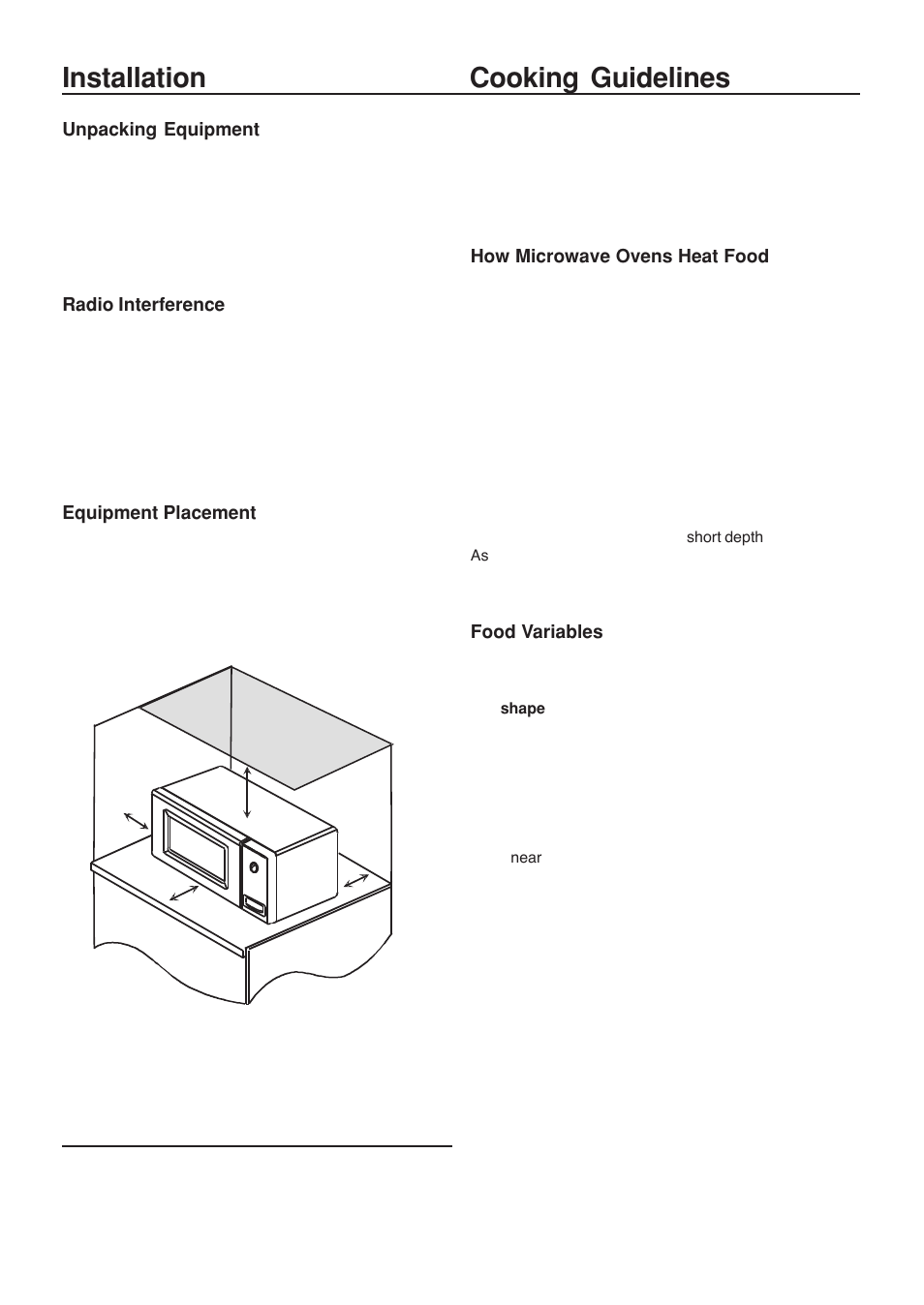 Installation cooking guidelines | Amana LD10D2 User Manual | Page 8 / 16