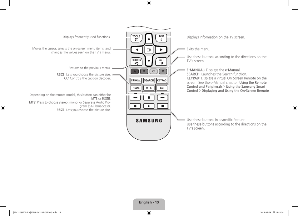 Samsung UN110S9VFXZA User Manual | Page 13 / 41
