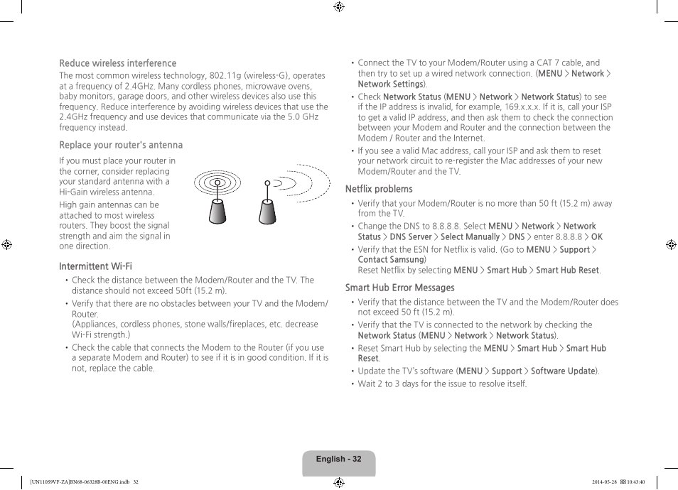 Samsung UN110S9VFXZA User Manual | Page 32 / 41