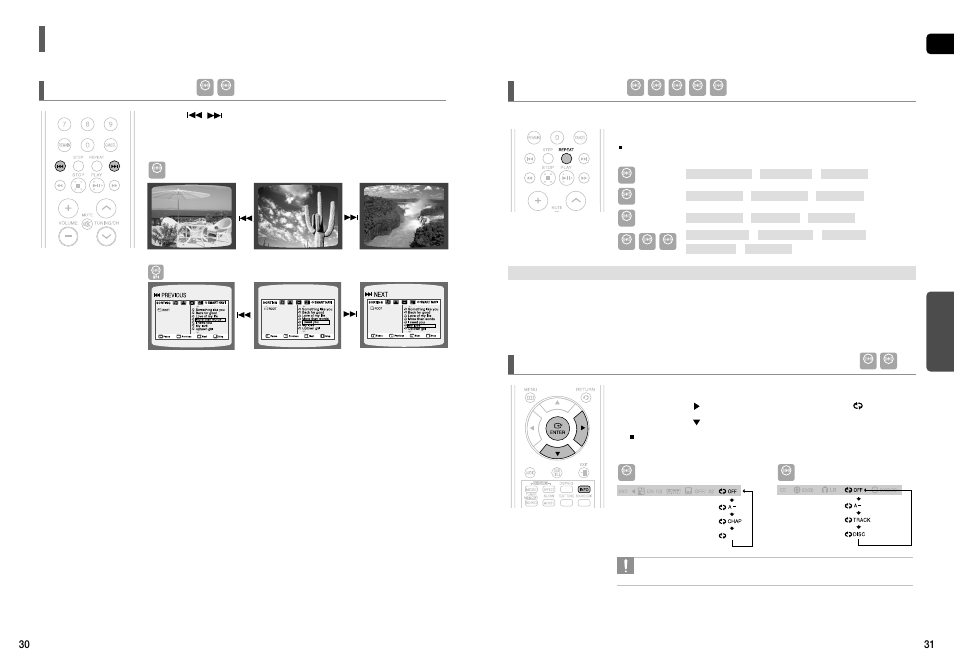 Using the playback function (con’t), Using the playback function, Con’t) | Skipping scenes/songs, Repeat playback, Eng opera tion | Samsung HT-X50T-XAA User Manual | Page 16 / 33