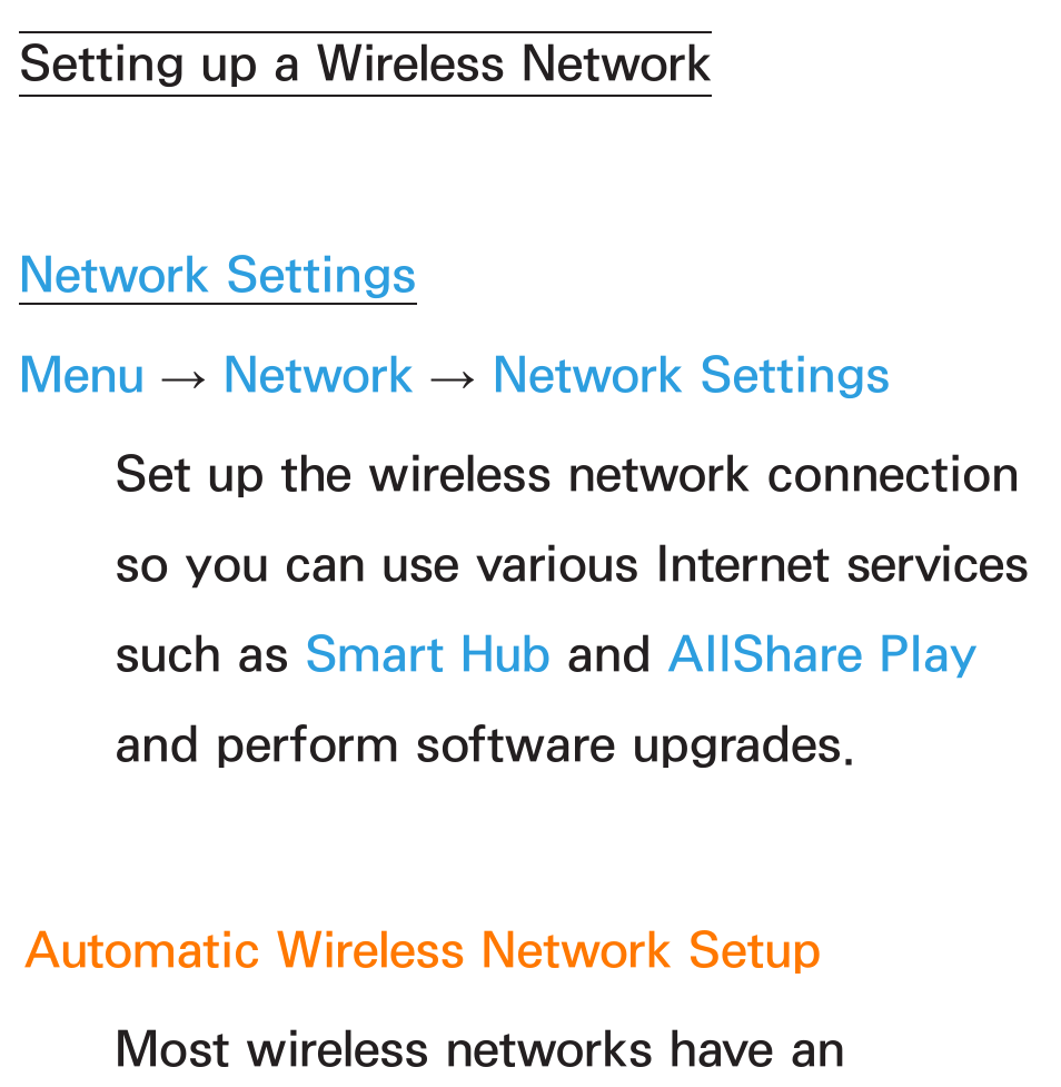 Setting up a wireless network | Samsung UN55ES8000GXZE User Manual | Page 137 / 813