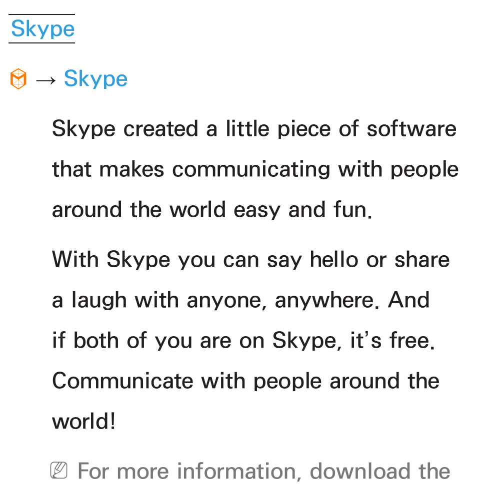 Skype | Samsung UN55ES8000GXZE User Manual | Page 489 / 813